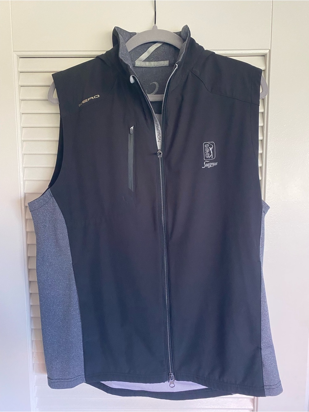 Zero Restriction Men's Black Vest with Gray Side Panels